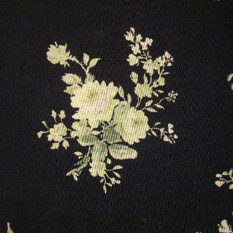YUWA lightweight black cotton floral VOILE - 311426/D
