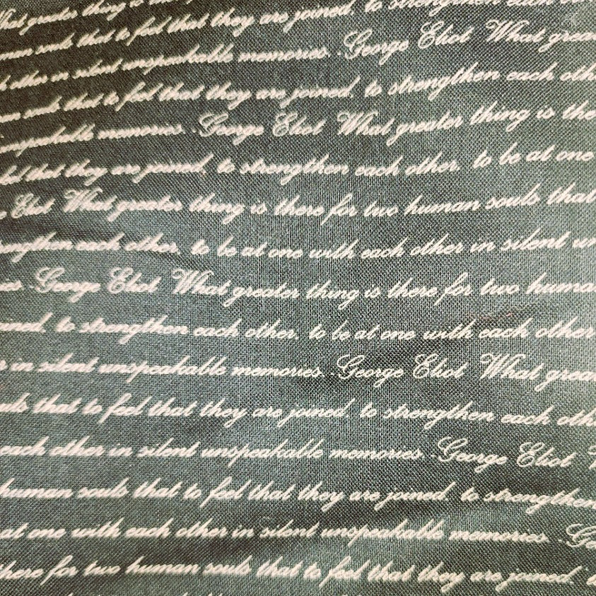 My Valentine by RJR Fabrics Black Cream Script
