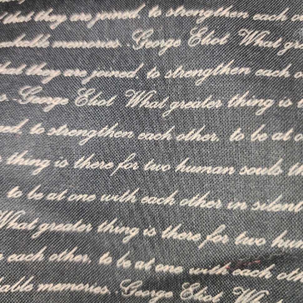 My Valentine by RJR Fabrics Black Cream Script