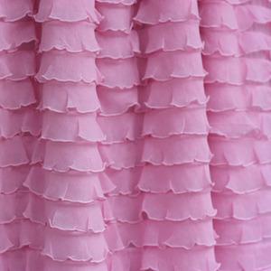Frilly Layered Fabric Cascading Pink 2"
