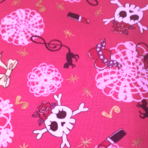 Nina's Sewing Factory - No Handmade No Life!! by Marinko & Yuka #2 (skulls) Heavier cotton weight