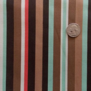 DOMESTIC DIVA BY EMILY TAYLOR brown aqua stripe C5017