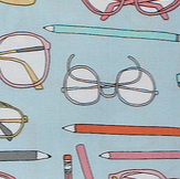 Pencils and Glasses by Julia Rothman for Windham Fabrics 35532