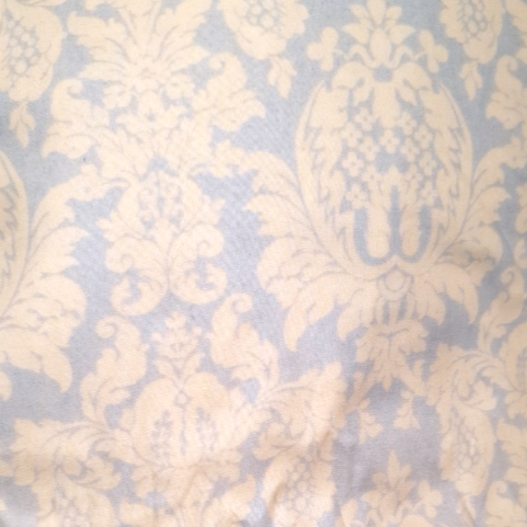 Honeymoon cottage by Gloria Parsons for Blue Hill Fabrics 7256 light blue damask