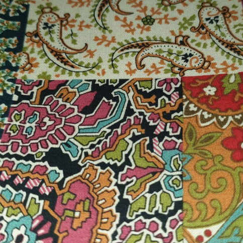 Arabesque" by Classic Cottons Multi square patchwork print"
