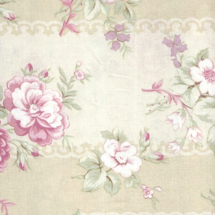 Robyn Pandolph Somerset Cottage Rose Bouquet stripe in cream