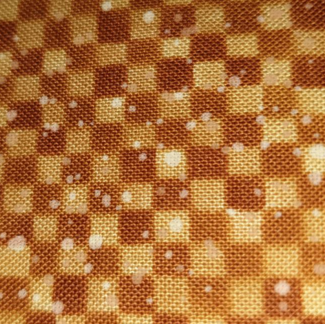 Purrfect Christmas rusty brown check 931