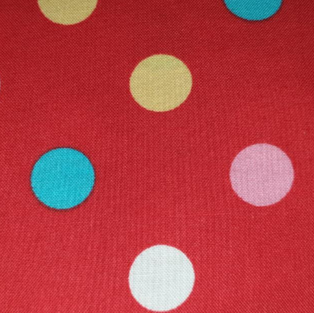 Lecien flower sugar red large multi dot