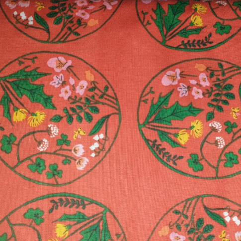 Tiger Lily by Heather Ross Floral Medallion Orange 40928-6