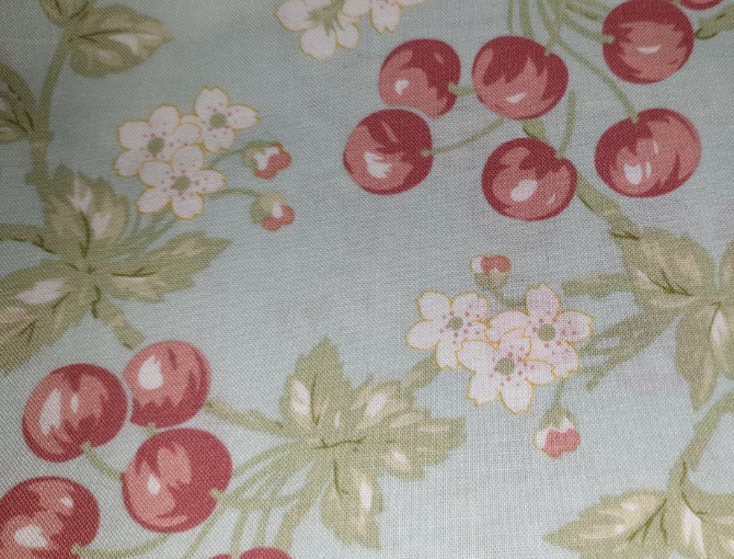 Kaye's Kitchen by Kaye England Cherries in Blue (Style 184)