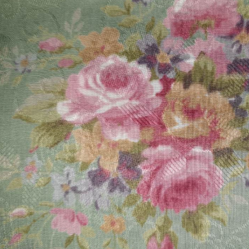 Yuwa Live Life Premium Collection green floral bouquets voile 296389-E