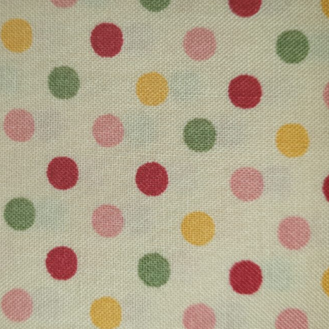 Lecien Dots - Cream with pink, red, yellow and green 4506E