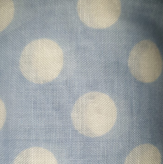 Baby blue large white dot wide quilt backing 108"