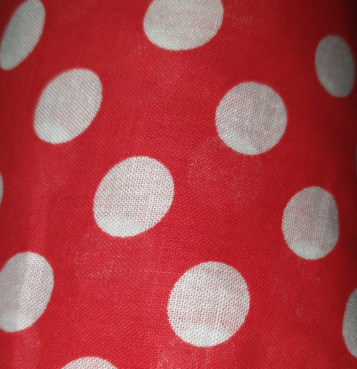 Red Large White Dot wide quilt backing 108"