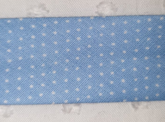 Polycotton Bias Binding 25mm Light blue pindot