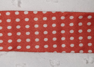 Polycotton Bias Binding 25mm orange dot