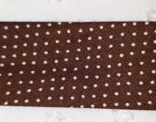 Polycotton Bias Binding 25mm brown pindot
