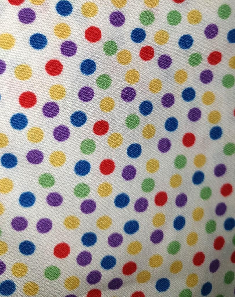 Michael Miller - Dots - Cream with red, blue green and yellow