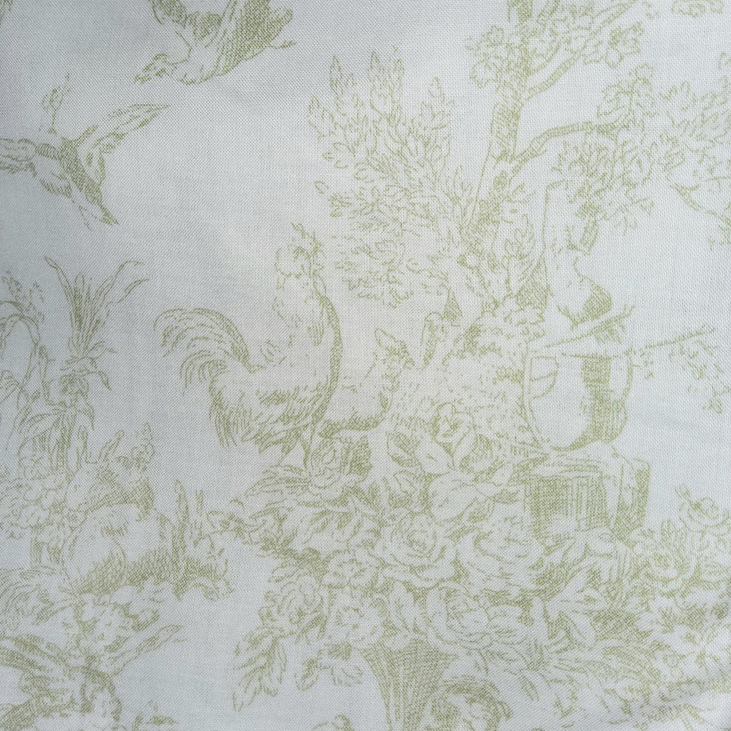 Victorian scene toile in olive green