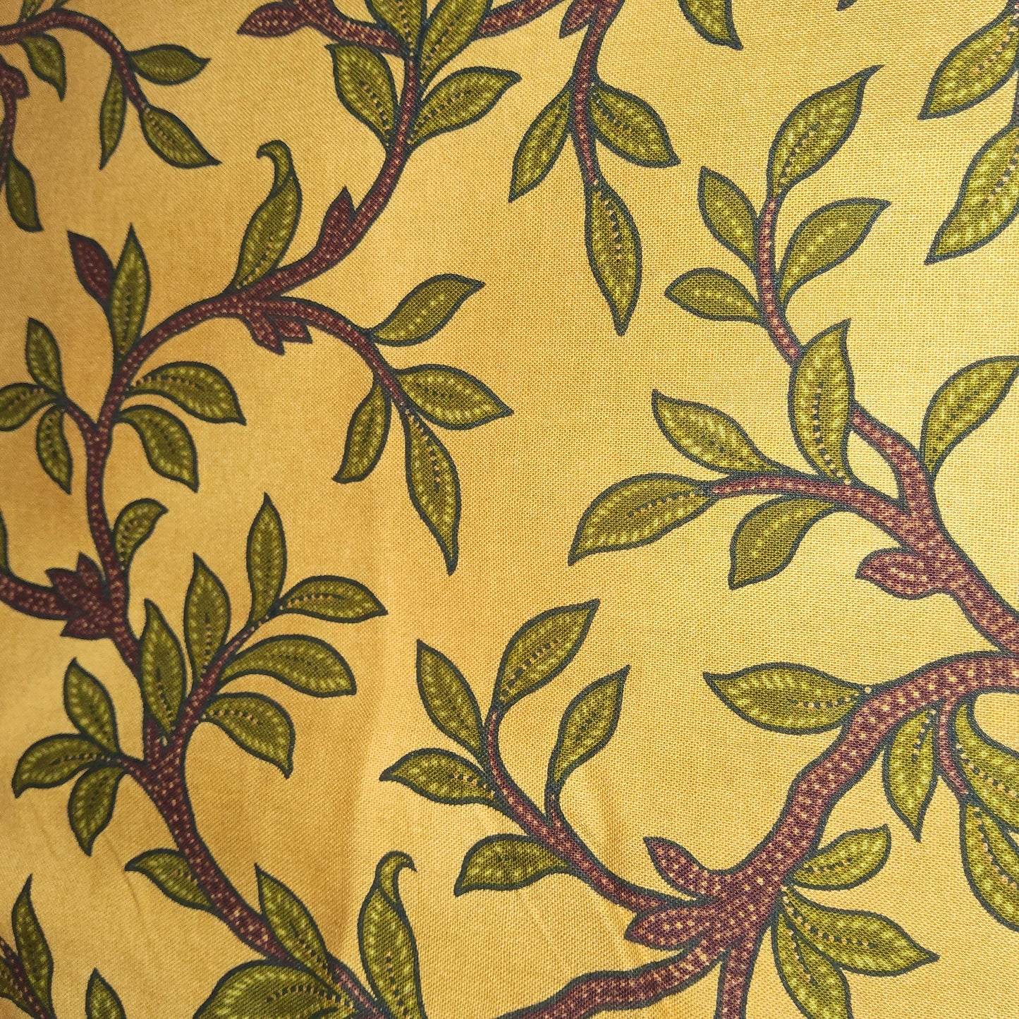 Timeless Treasures Fleur branches and leaves on tan C4709
