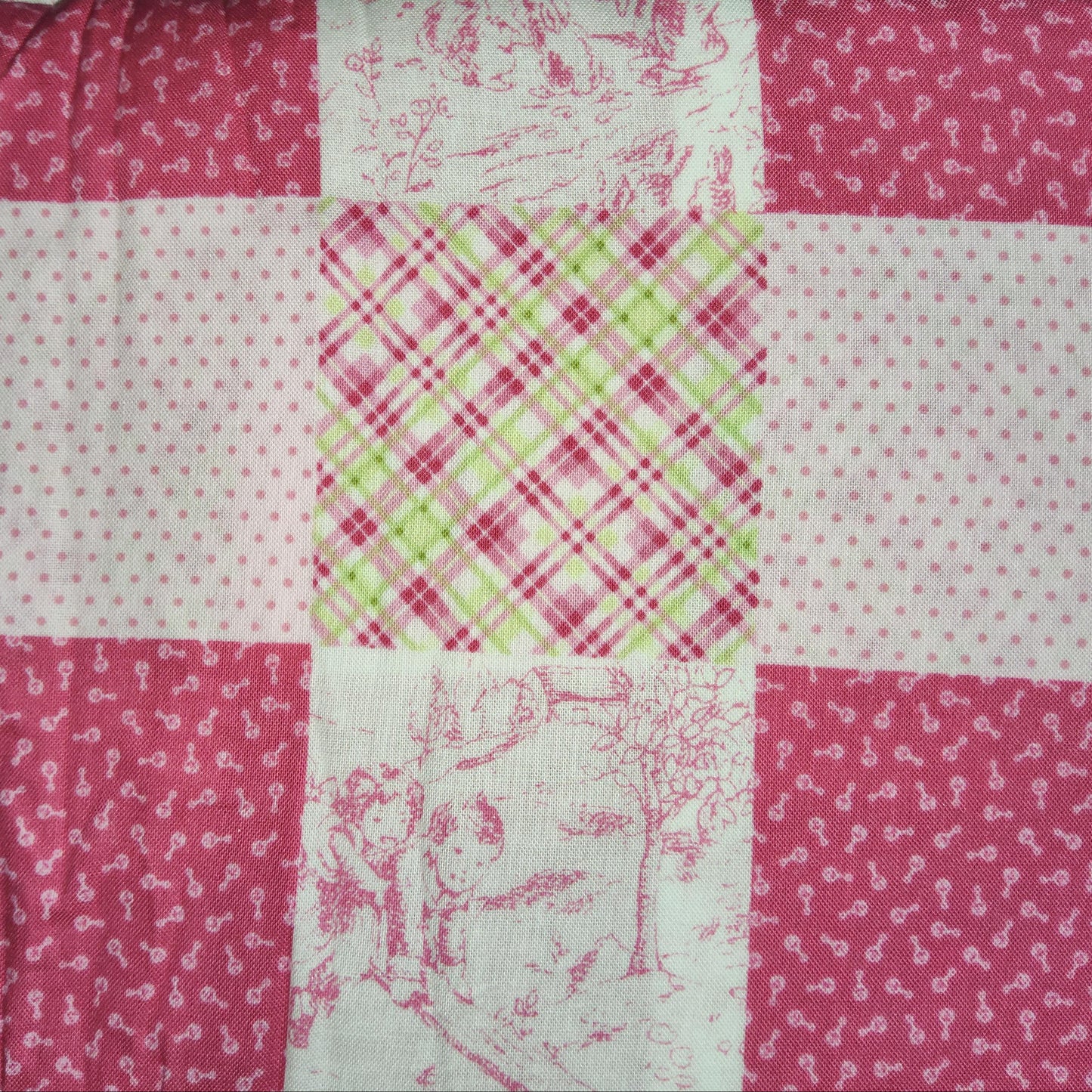 Tiny Treasures pink block toile patchwork
