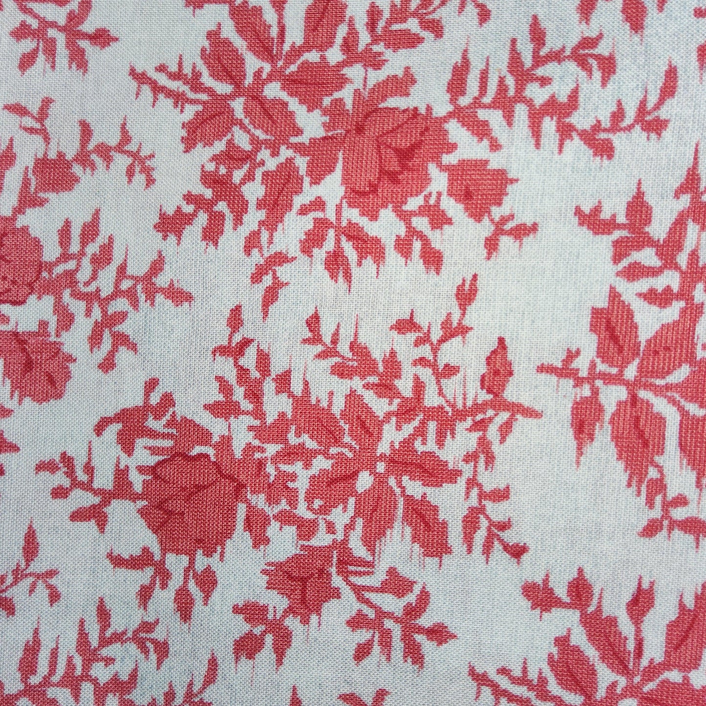 Robert's Floral Garden RJR 4806 denim with red roses