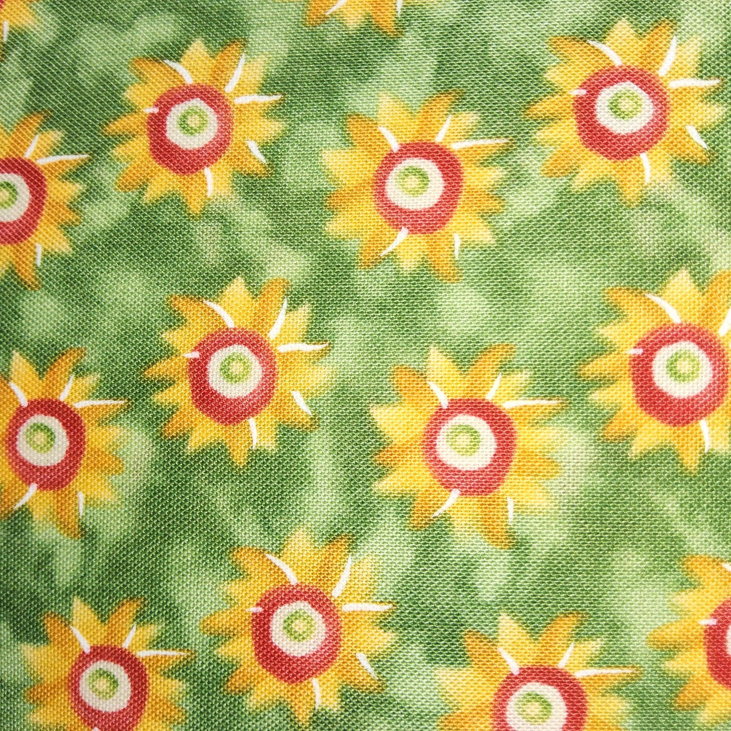 Folk Garden Sunburst Olives by Marcus Brothers R22 G388 (Kym Bowles) Green