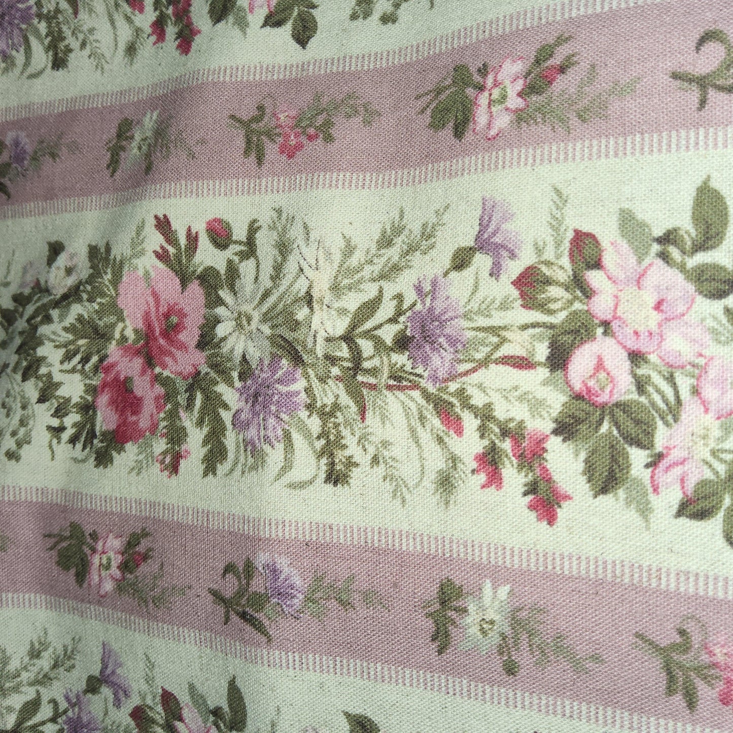 Yuwa Live Life dusty pink floral stripe linen cotton blend