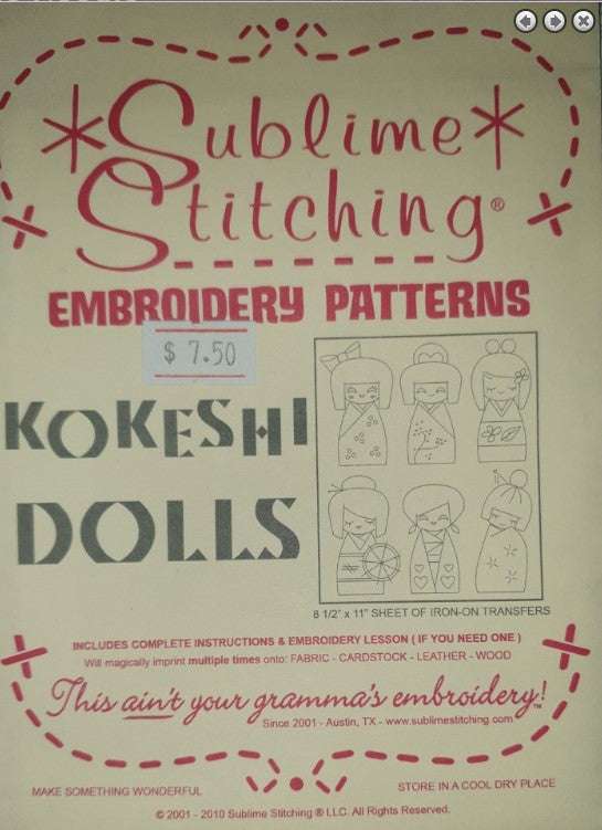 Kokeshi dolls by Sublime Stitching