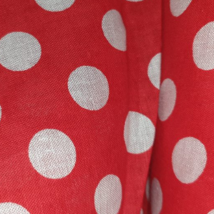 Red Large White Dot wide quilt backing 108"