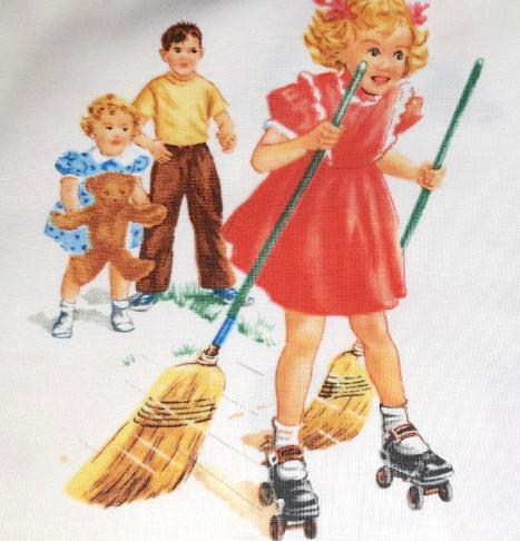 Dick and Jane all over - white background (Rare and out of print)