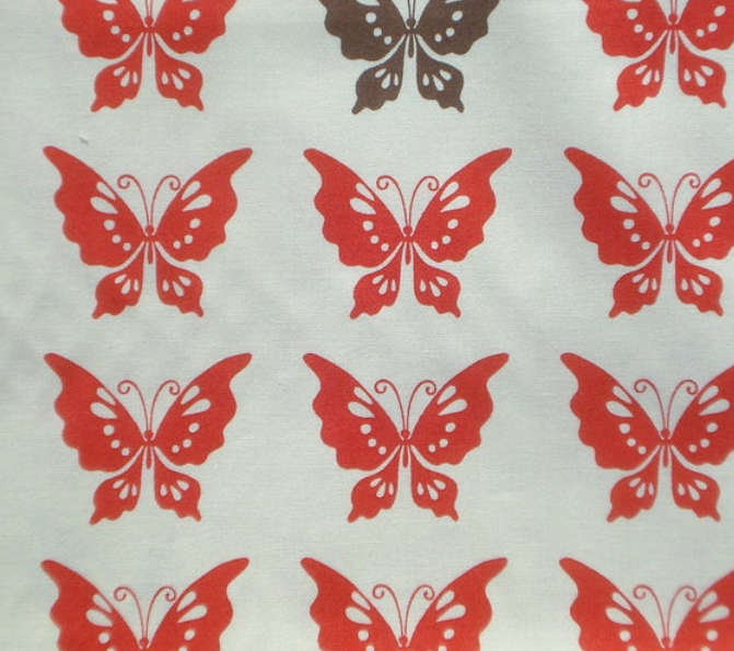 Momo - Wonderland - Butterflies red 32105-13 Metamorphosis Tomato