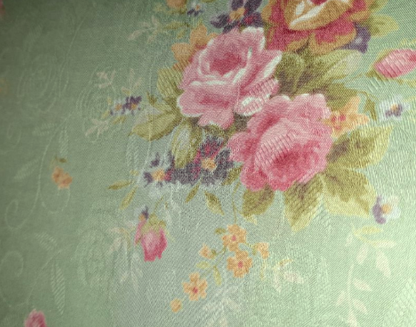 Yuwa Live Life Premium Collection green floral bouquets voile 296389-E