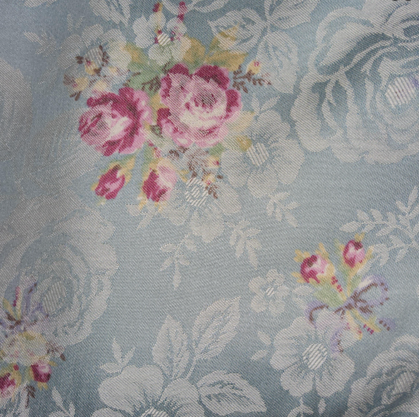 Yuwa Live Life Collection Premium Light Blue floral brocade 299393 (45 wide)"