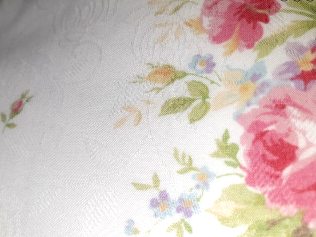 Yuwa Live Life Premium Collection 296389-A white floral bouquets voile