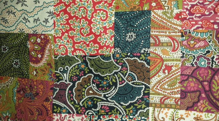 Arabesque" by Classic Cottons Multi square patchwork print"