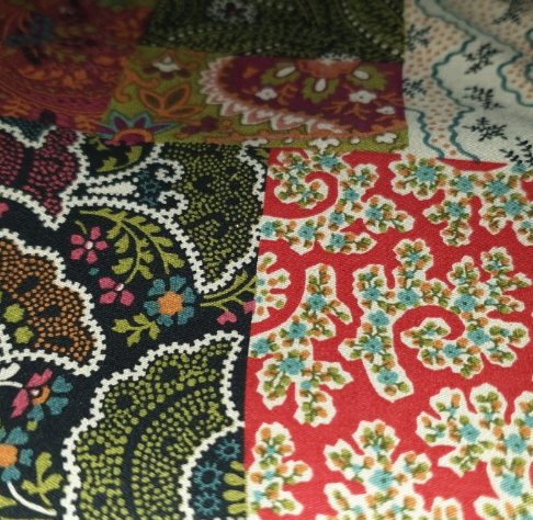 Arabesque" by Classic Cottons Multi square patchwork print"