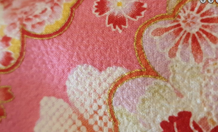 Japanese cotton crepe fabric pink Sakura flowers *