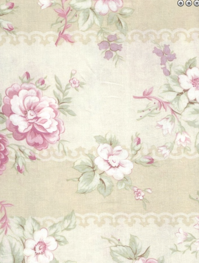 Robyn Pandolph Somerset Cottage Rose Bouquet stripe in cream