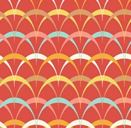 Frippery by Thomas Knauer Scallop Deco Red 5816