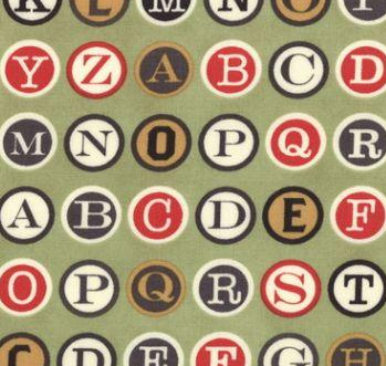 Cosmo Cricket Circa 1934 Garbo Sage 37001-12 (typewriter letters)
