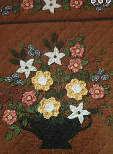 Olde Floral Bouquet Quilt Pattern (featuring frayed edge flowers) by the City Stitcher