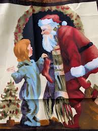 Cover Story Santa Christmas Fabric Quilt Panel RJR by Thimbleberries 36 X 44""