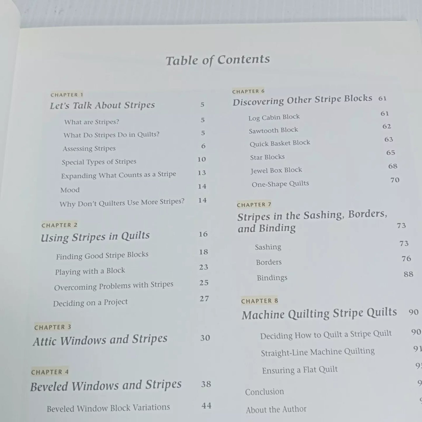 Stripes in Quilts book by Mary Mashuta