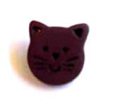 Cat face chocolate brown 1.5cm