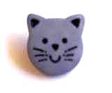 Cat face grey 1.5cm