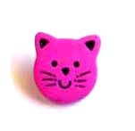 Cat face lolly pink 1.5cm