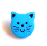 Cat face Turquoise 1.5cm