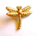 Dragonfly metal button gold 1.5cm