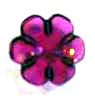 Flower burgundy clear 1.5cm